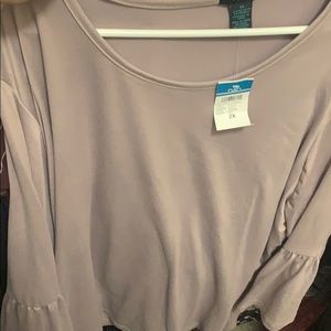 plum baby doll sleeve top